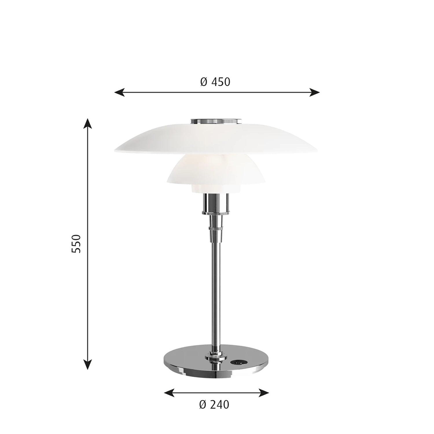 Louis Poulsen PH 4½-3½ Glass Tafellamp